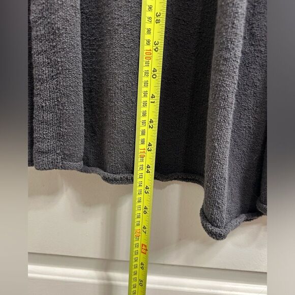 Free People FP Beach L Long Gray Open Cardigan Pockets Bohemian Fall Layering - Picture 4 of 8